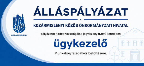 Álláspályázat - ügykezelő munkakörbe